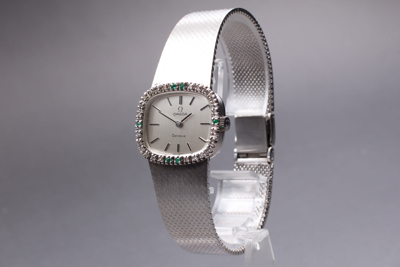 [N.MINT ] VTG1973 Omega Geneve Diamond Bezel Manual Winding 27MM Ladies Watch