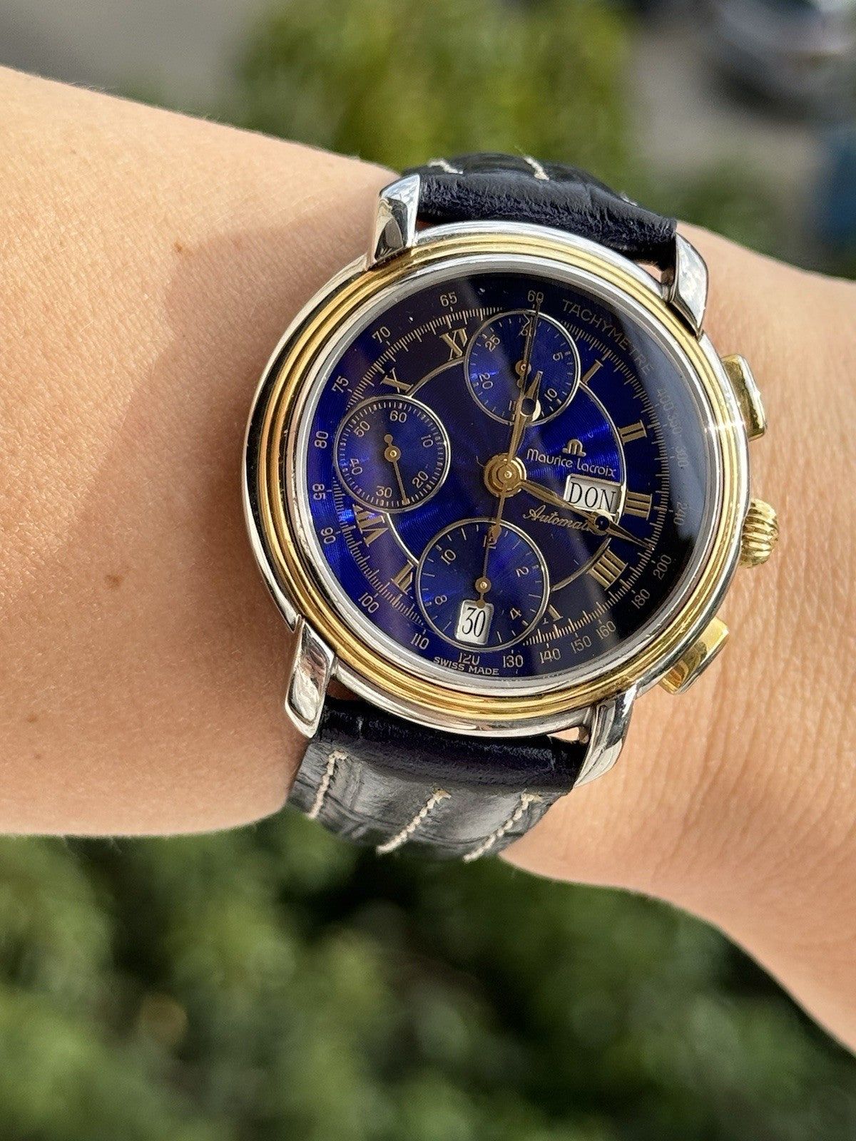 Maurice Lacroix Masterpiece Chronograph Automatic Blue Dial Mens 38mm 67413