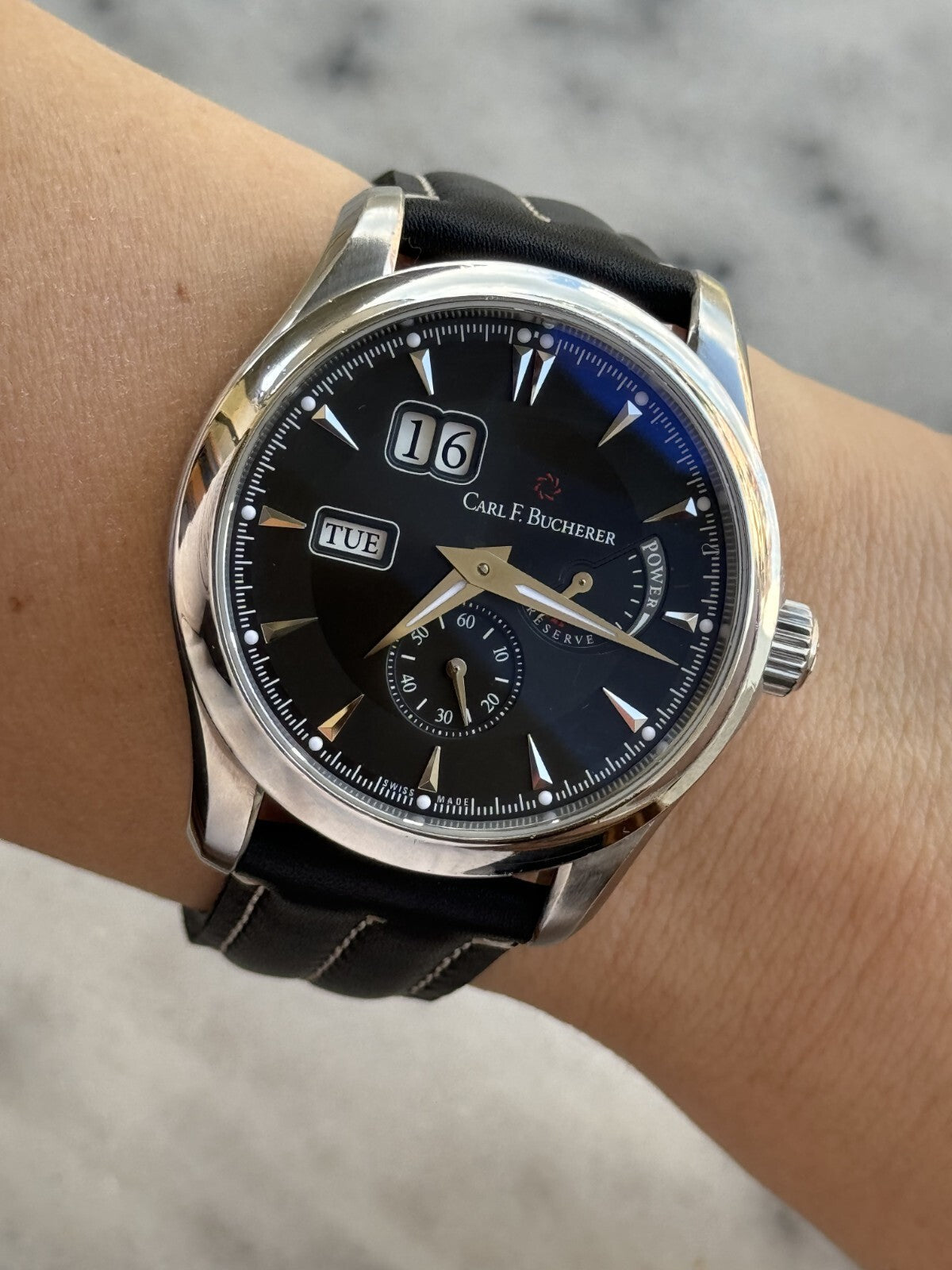 Carl F.Bucherer Manero Power Reserve Watch Automatic Mens 43.5mm Swiss Made