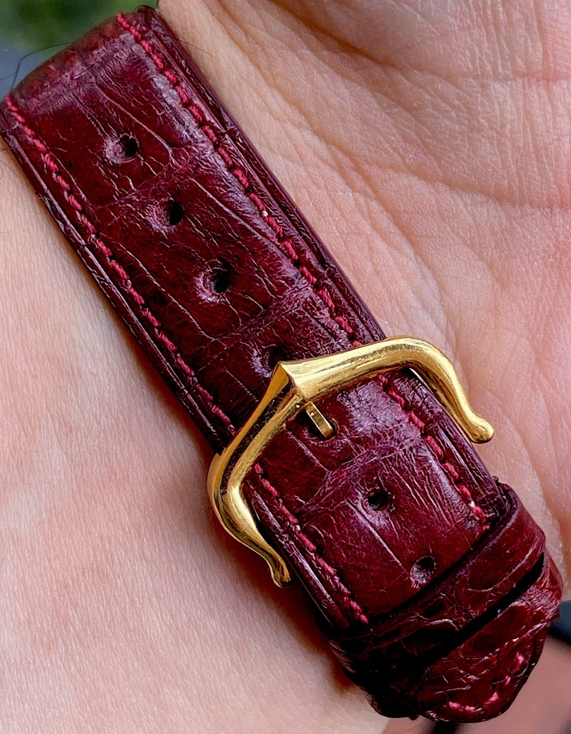 Cartier Tank LM 23mm Manual Wind | Silver 925 & 18K Gold Plated | Burgundy Dial | Ref. 78-1