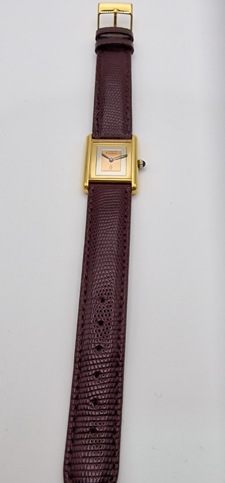 Must de Cartier Tank 18ct Gold on Silver Vintage Mid Size  Mechanical Watch.