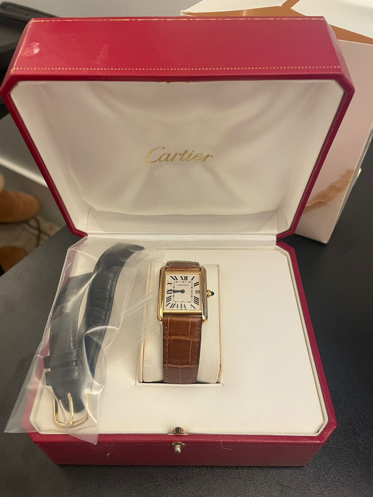 Cartier Tank Louis 2441 Full Set | Serviced by Cartier 2025 | Box, Papers, Bands Included