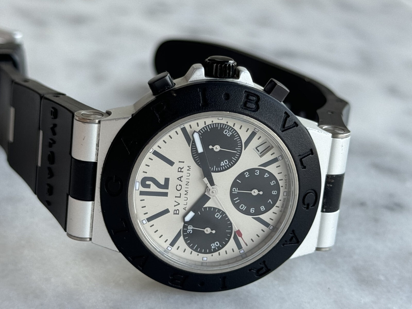 Bvlgari Diagono Aluminium Chronograph Automatic  AC 38 CA Mens 38mm Swiss Made